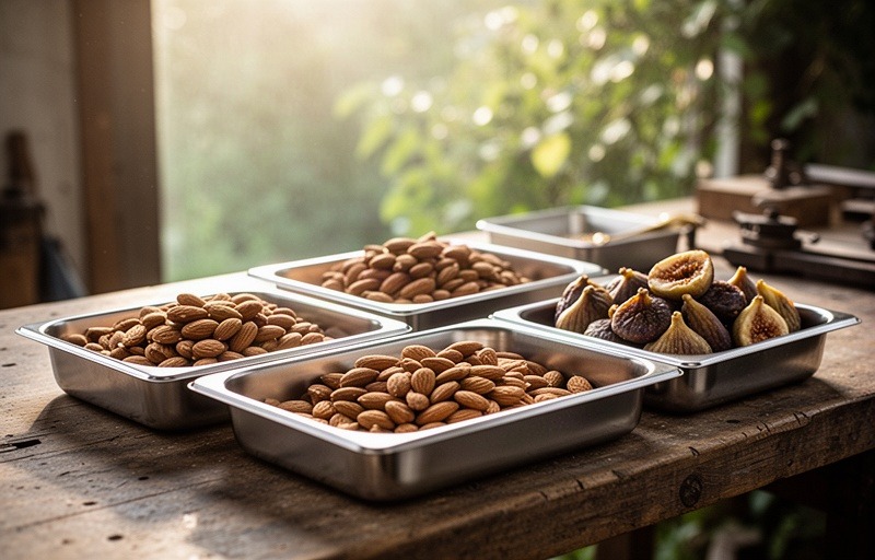 Control de humedad y cribado en frutos deshidratados